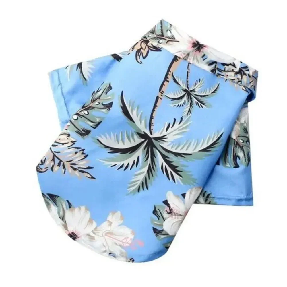 Pet Tropical Hawaiian Dog Short Sleeve Beach Pineapple‎ Shirt Clothes Sz M Blue